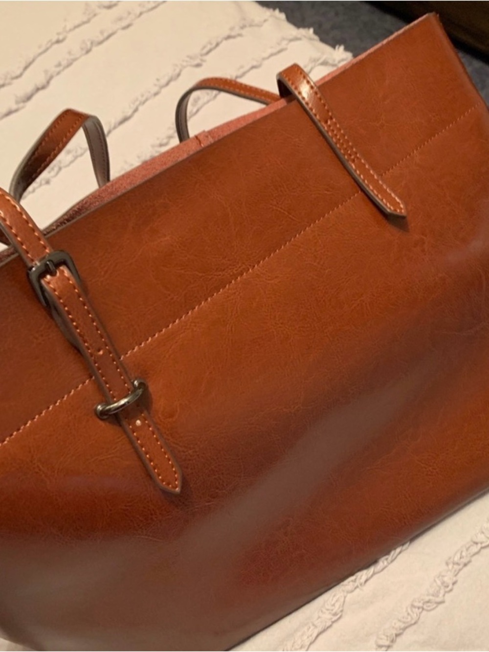 Women's Shoulder Tote Bag in Cognac Brown